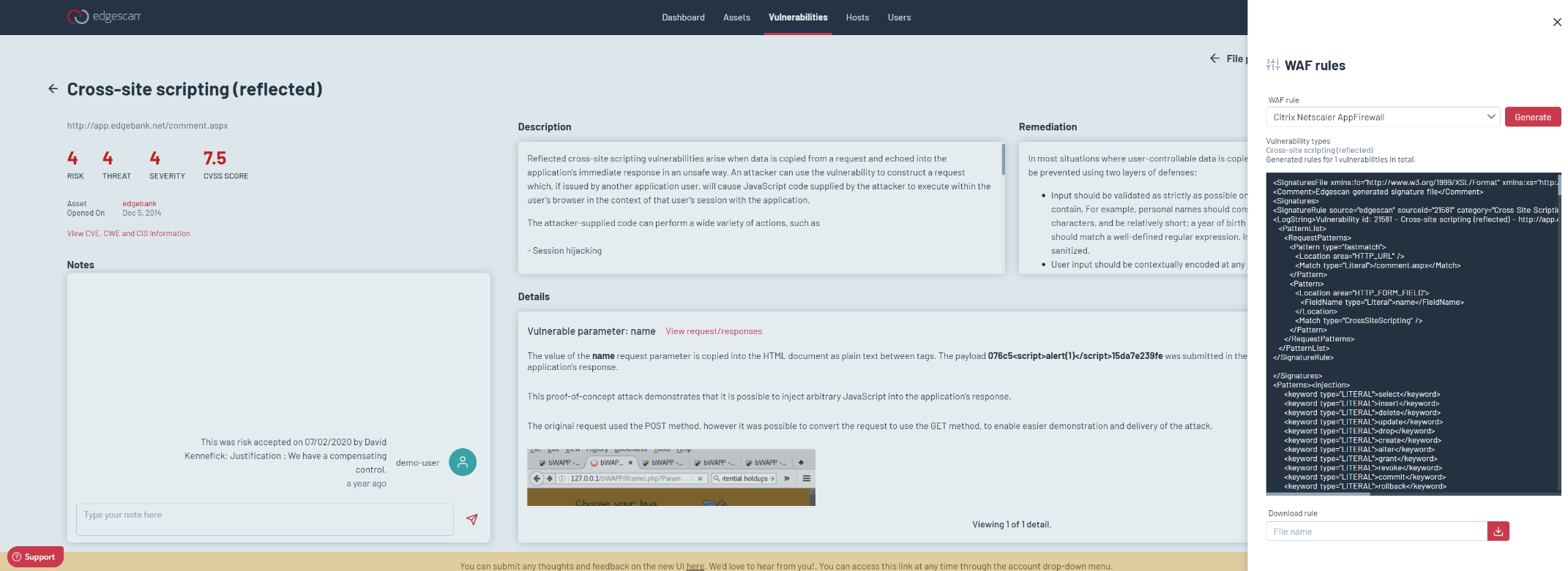 Web Application Firewall rule for specific WAF's