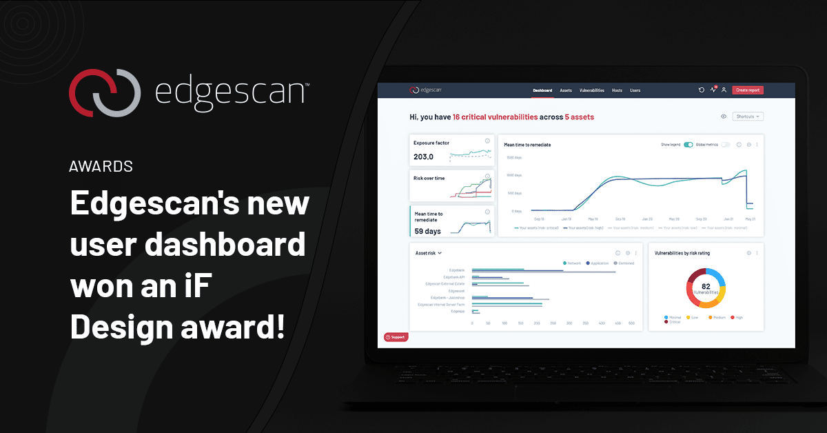 Edgescan’s new user dashboard won an iF Design award!