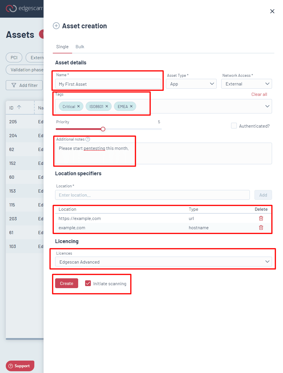 Self Service Feature - Assets Creation