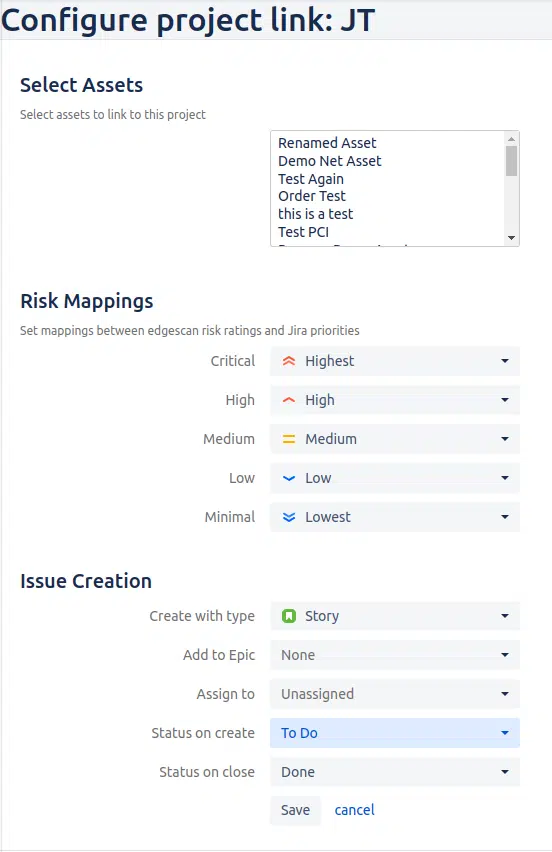 Configure project link