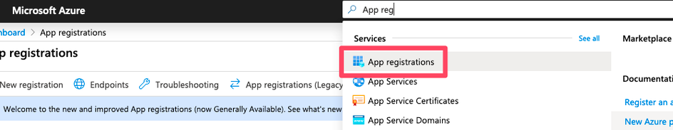 Microsoft Azure - App Registrations