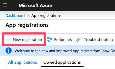 Microsoft Azure - New Registration