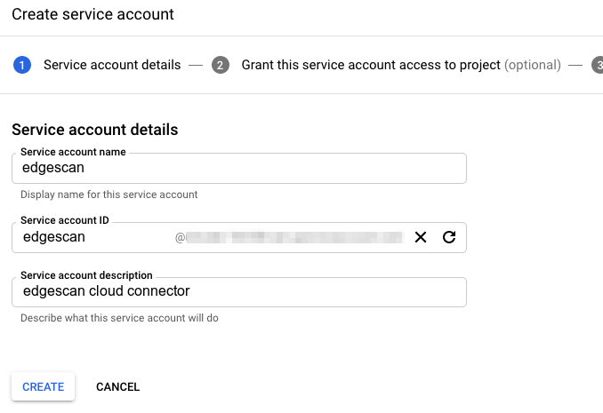 Google Cloud Platform - Create service account