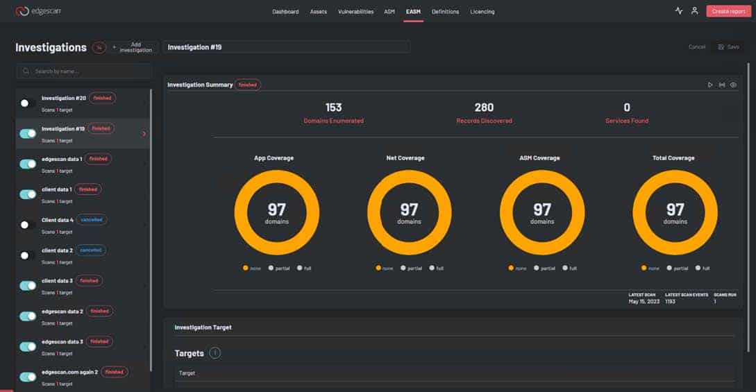 External Attack Surface Management - EASM - “investigates” your organizations presence on the Internet to help discover deployed systems, servers, websites, API’s and applications.