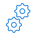 two blue gear icons for the software penetration services page