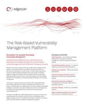 The Risk Based Vulnerability Management Platform